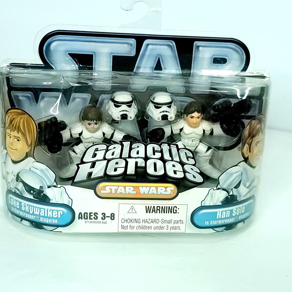 Star Wars Galactic Heroes Hasbro Luke Skywalker Han Solo Stormtrooper 2 Pack New